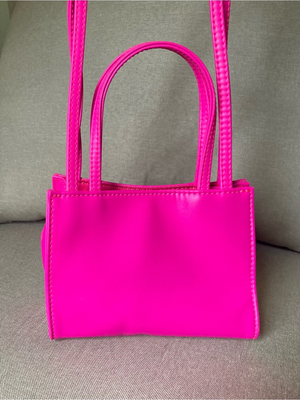 🩷 NWOT Telfar Small Shopping Bag Hot Pink Barbiecore Mini Tote Crossbody - Picture 4 of 5